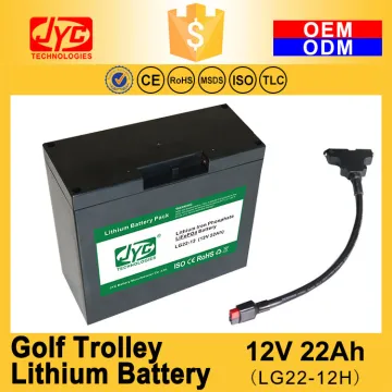 Cycle Life >2000 cycles 12V 22Ah LiFePO4 Electric Golf Trolley Lithium Battery With T-Bar Connector, Bag and Charger