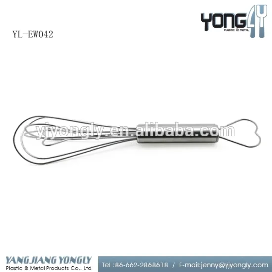 Hot-selling stainless steel egg beater egg whisk with heart-shaped hook
