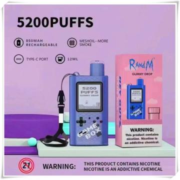 New Randm Game Box 5200 Puffs descartáveis