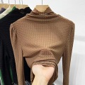 women's half turtleneck chiffon shirt autumn winter