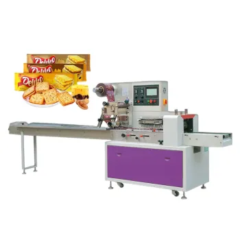 Automatic Horizontal Pillow Type Flow Packaging Machine for Food/Biscuit/Wafer/Cookie/Bread (Full Servo, Multi-Function)