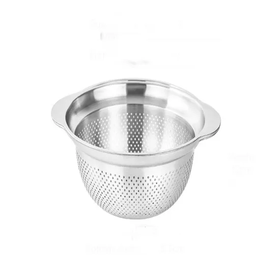 High-Quality 304 Stainless Steel Durable Vegetable and Rice Sieve Bowl