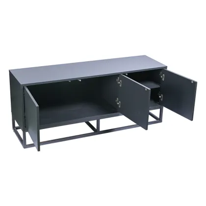Modern Gray Storage TV Cabinet for Living Room
