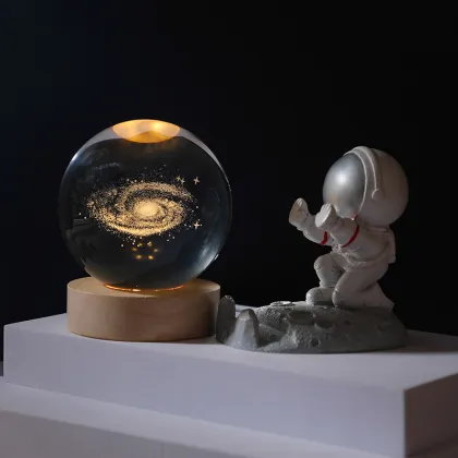 3D Art Crystal Ball Night Lamp
