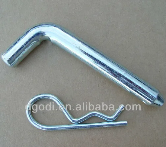 custom made zinc plated steel locking hitch pin