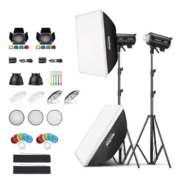 Godox 2*DP600III-V Zestaw Flash: Softboxes, Stands i Torby