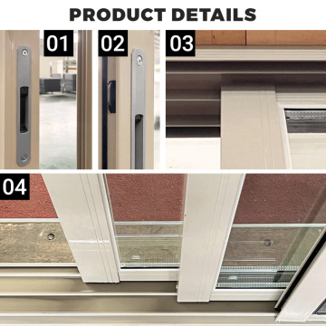 Aluminum Double Tempered Glass Three Track Sliding Door