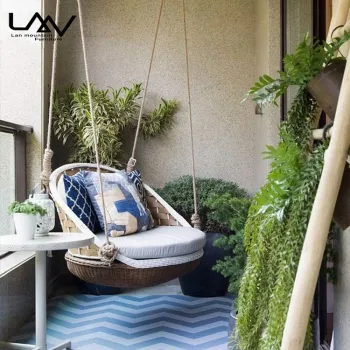Creative Rattan Hanging Egg Chair for B&B Holiday Courtyard and Outdoor Garden Patios