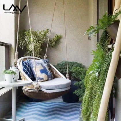 Creative Rattan Hanging Egg Chair for B&B Holiday Courtyard and Outdoor Garden Patios