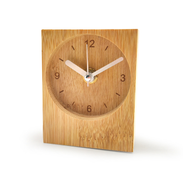 Creative Wooden Mini Square Silent Needle Alarm Clock for Bedroom Decoration
