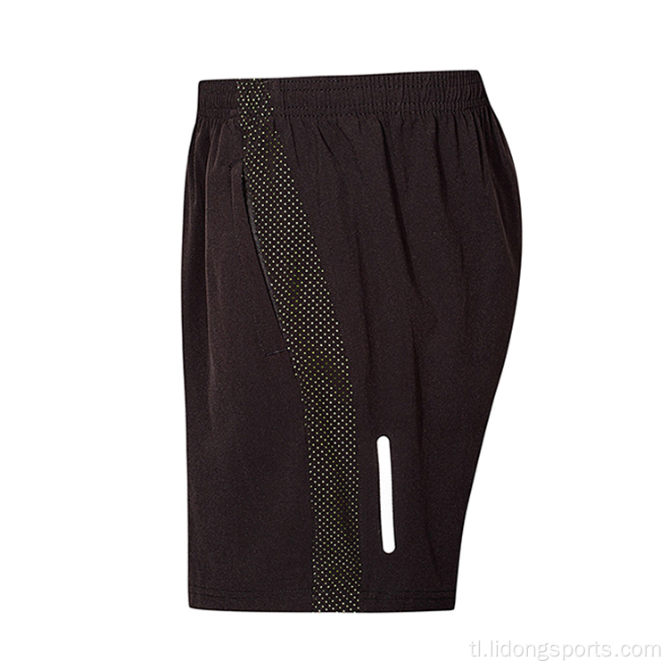 Pakyawan unisex mabilis dry black running shorts