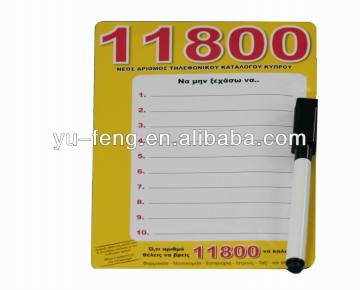 Fridge Magnetic notepad with pen attached
