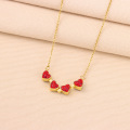 Collar plegable de cristal rojo de lujo para mujeres