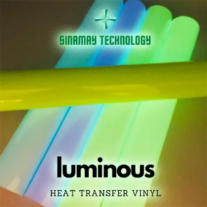 SINAMAY custom transfer film luminous heat transfer vinyl printing glow in dark