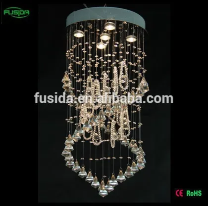Luxury crystal chandelier, stairs lamp