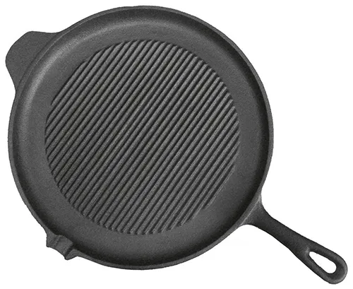 Cast iron grill pan with enamel coating