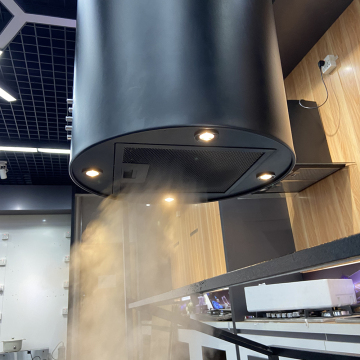 Black Oval Hanging Island Cooker Hood Extractor Fan for Kitchen Islands 3 Mode Range Hoods