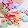 Cartoon Mini Elephant Shaped Resin Cabochon Flatback Beads 100pcs/bag For Toy Decor Kids Handmade Craft Decorative Charms