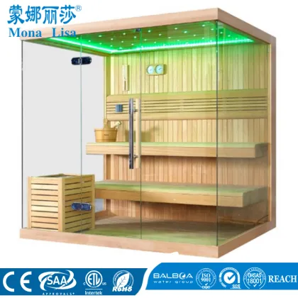 Cedar Wood Dry Sauna Cabinet M-6041 Modern Design Tempered Glass Saunas