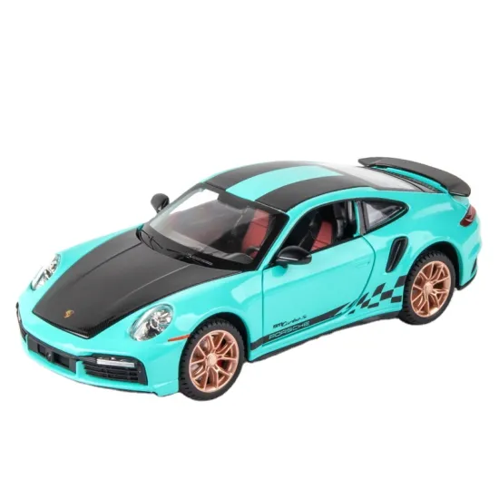 High-Quality 1:24 Scale Sound and Light Pull-Back Porsche 911 Turbo Diecast Car