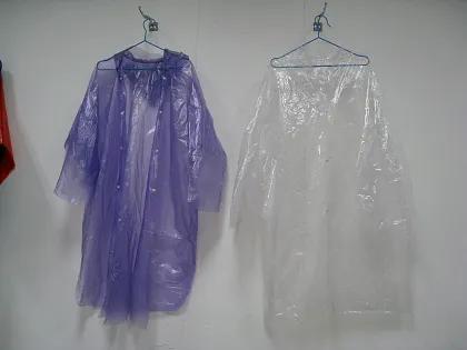 travelling disposable transparent raincoat  with sleeve