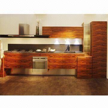 Walnut Kitchen Cabinet, Made of Solid Wood and UV Painting