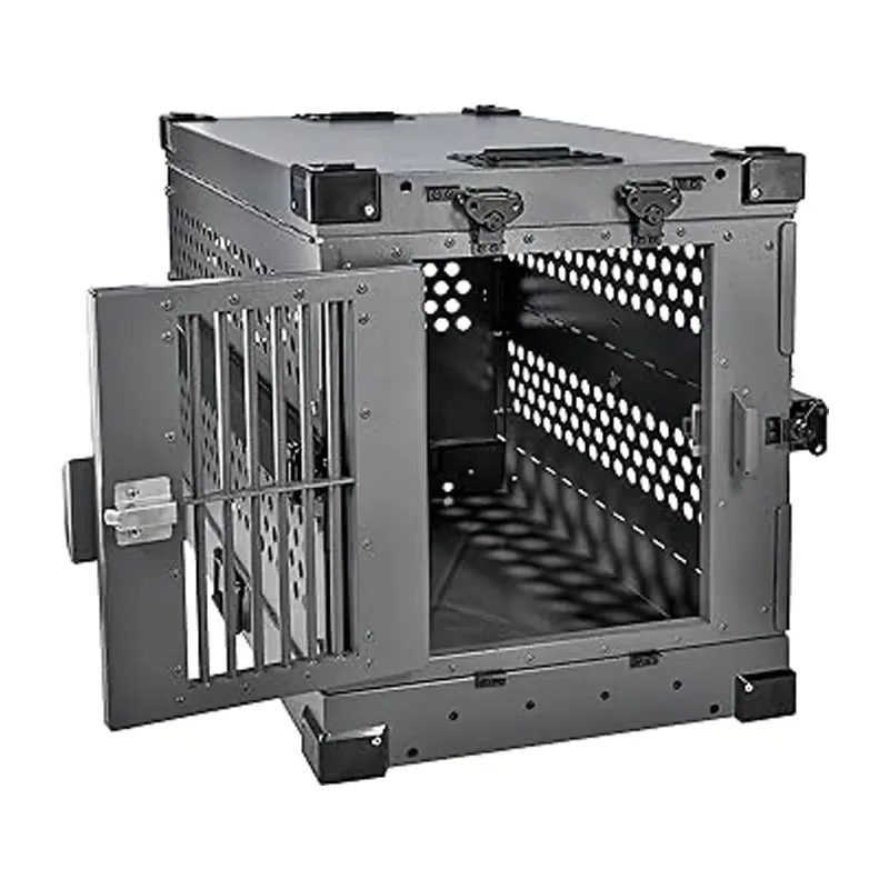 Folding Metal Collapsible Airline Approved Dog Kennel Crate for Large Pets