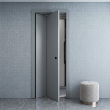 Pintu lipat kedap suara interior kayu solid modern