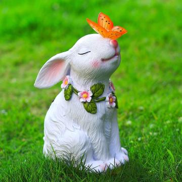 Bunny Holding a Butterfly Solar Light