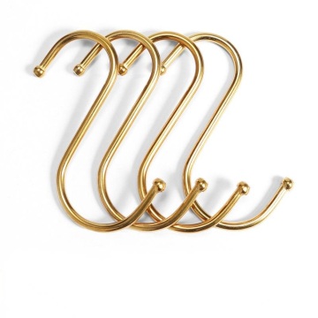 S-shaped 410 Stainless Steel Electroplated Metal Hook for Household Storage