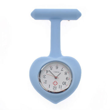 HEART NURSE WATCH / FOB HEART POCKET NURSE WATCH / SILICON BROOCH NURSE WATCH +FREE BATTERY