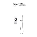 Concealed Shower Set Bathroom Mixer Set with Wall Mounted Combo Set 8 Inch Ceiling Rainfall Shower Head and Hand Held Shower