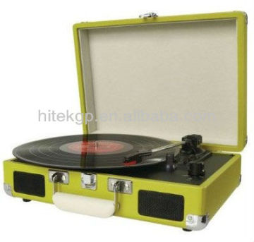 portable gramophone record player, suitcase vinyl records