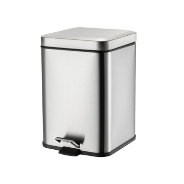 Stainless Steel Square Foot Pedal Trash Can