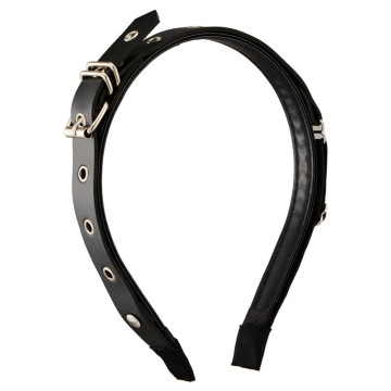 Fashion Punk Rivet Leather Buckle Headband
