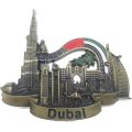 Custom 3D Antique Bronze Zinc Alloy Medium-sized Paper Souvenir Magnet Singapore Tourists Shape Style Fridge Magnetic Sticker