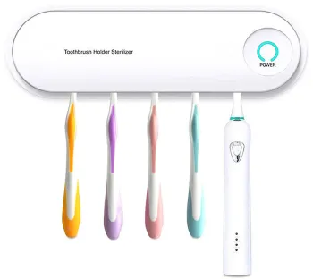 Bathroom toothbrush holder sterilizer