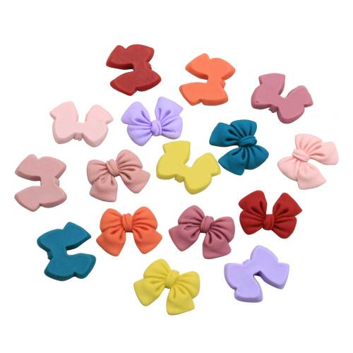 100Pcs Colorful  Bowknot  Resin Decoration Crafts Bowtie Ribbon Flatback Cabochon Scrapbook DIY Embellishments Accessories