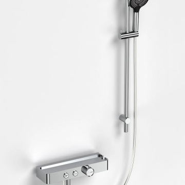 Brass Bathtub Faucet Shower Mixer Shower Panel Shelving Set