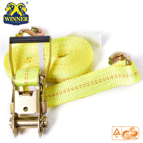 Polyester Customized Ratchet Tie Down Strap With Hooks