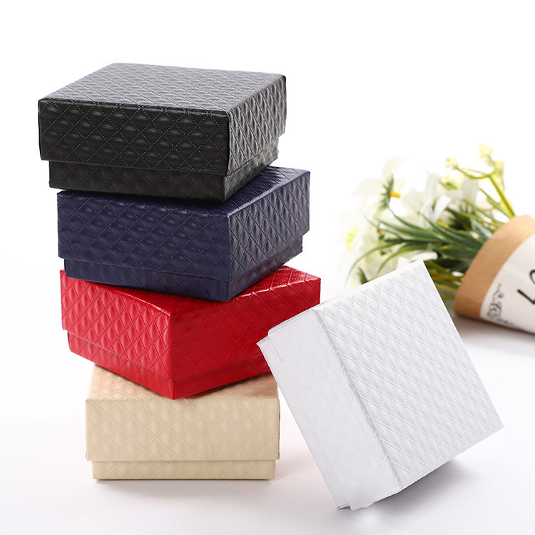 Colorful Square Diamond Pattern Minimalist Jewelry Box