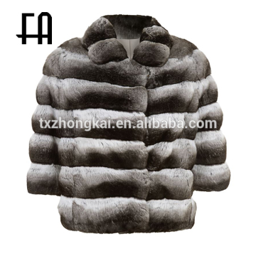 Factory direct chinchilla box jacket 100%real chinchilla fur