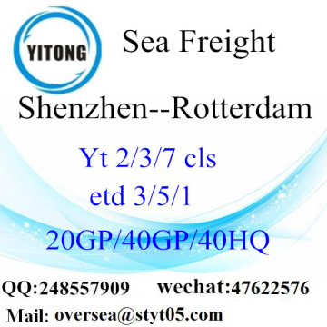 Flete mar del puerto de Shenzhen a Rotterdam