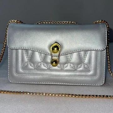 Silber klassische Frauen -Crossbody -Taschen