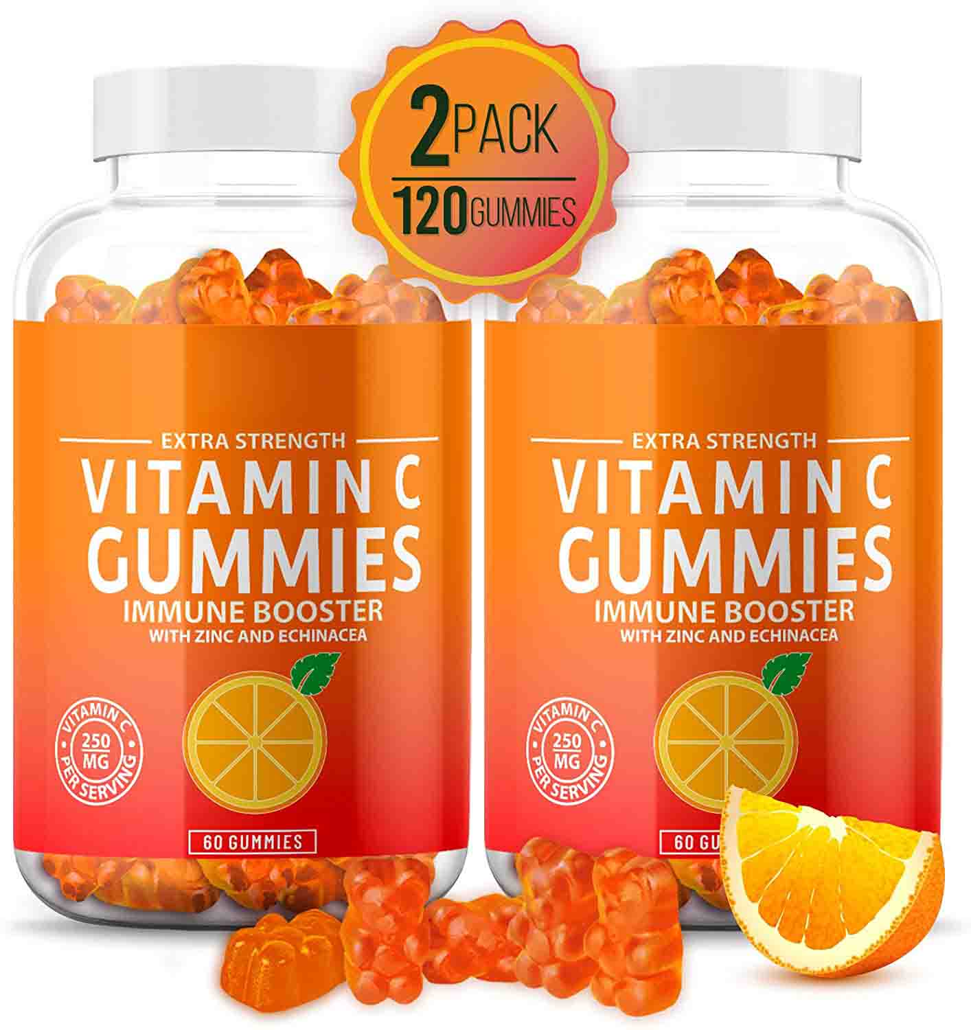 OEM/ODM Factory Supplier Orange Flavor Echinacea Extract Immune Support Vitamin C Gummies