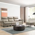 Sofá de couro genuíno moderno para a sala de estar