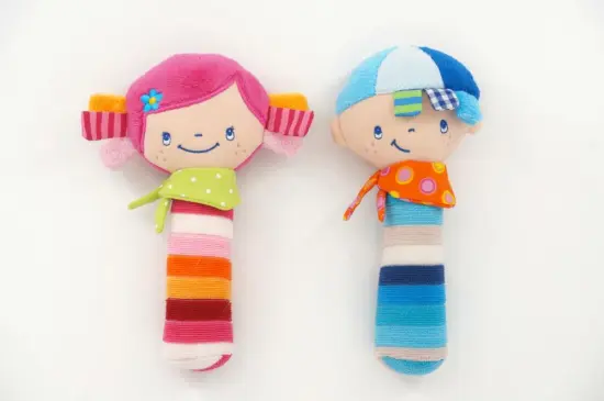 Boy and Girl Baby Rattle Soft Toy