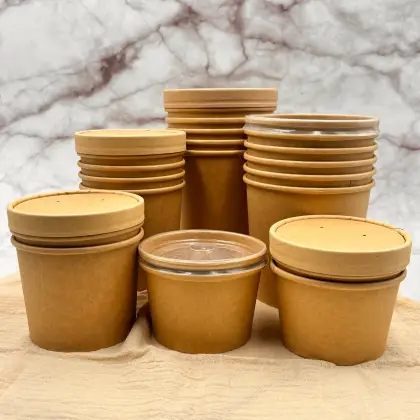 16ozPaper Food Soup Cup Leakproof Waterproof Soup