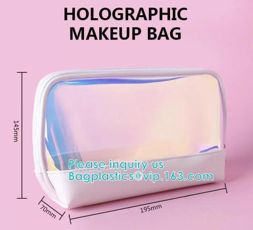 holographic neon metallized zip PVC tube bag with hang hook for storage underwear portable PVC, Tube Cylindrical PVC packing Bag