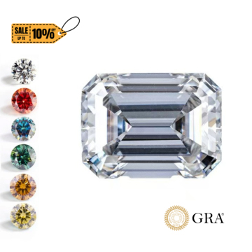 Loose Moissanite Stone D Color VVS VS1 Emerald Cut Excellent Moissanite